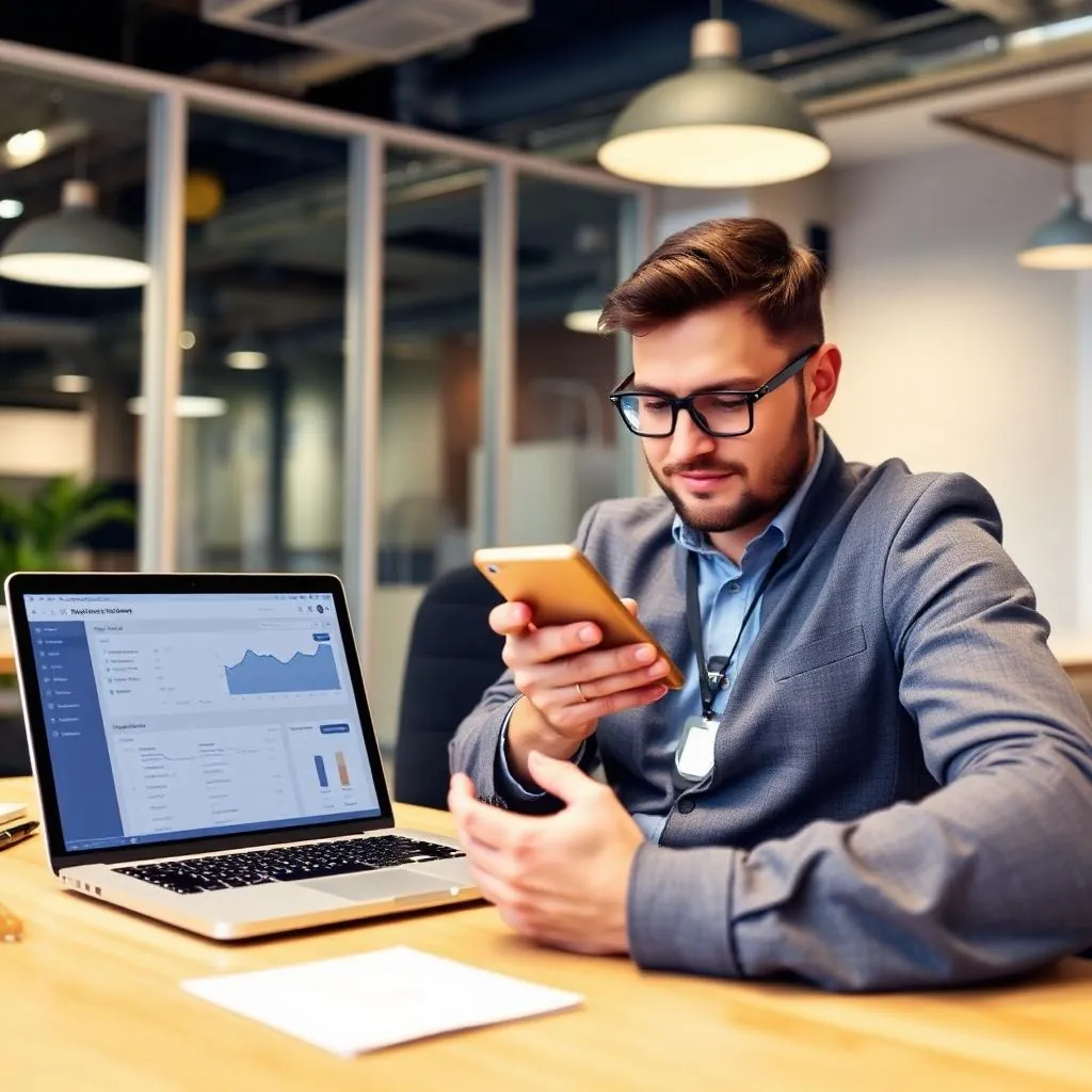 HVAC Owner Reviewing Business Banking Dashboard