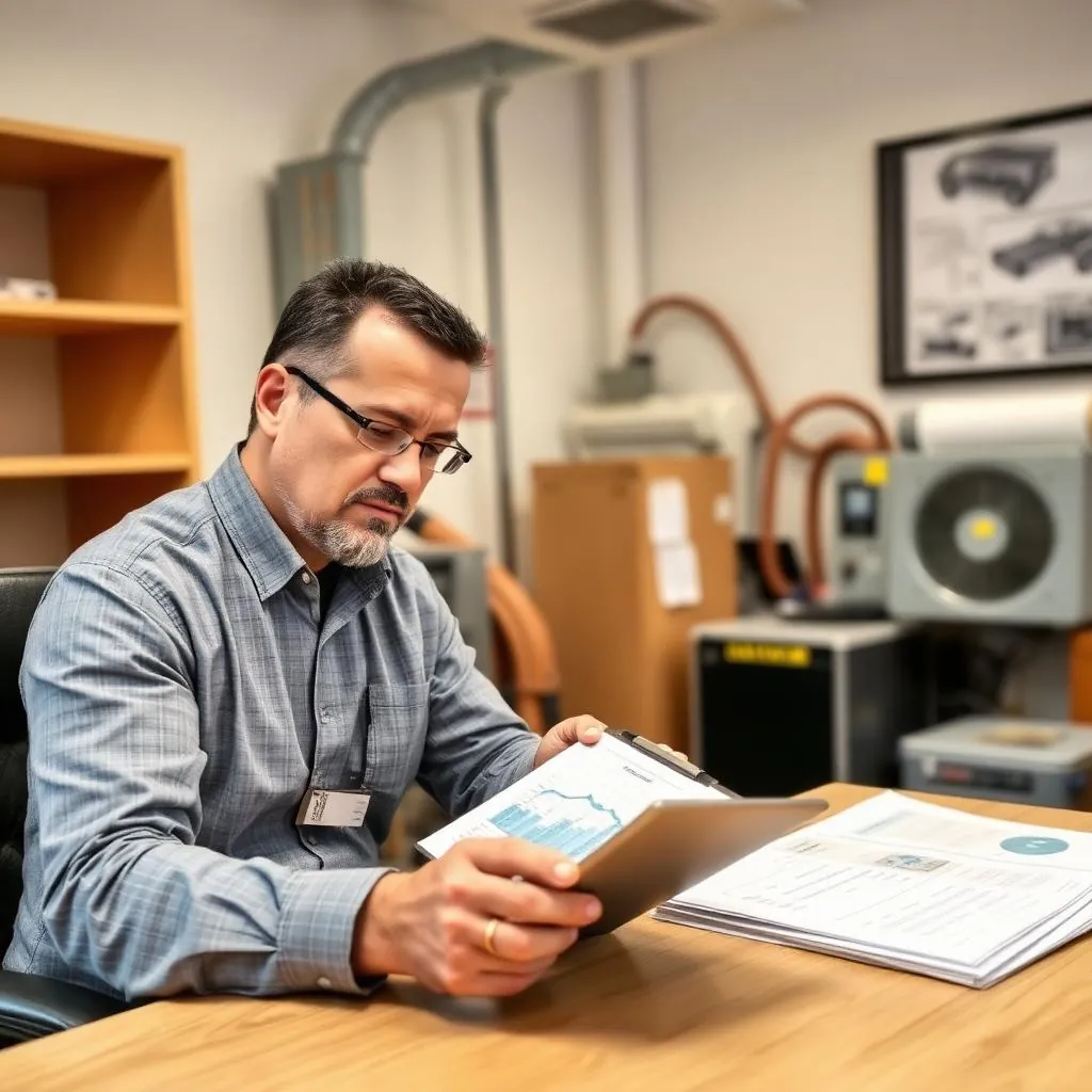 HVAC Business Owner Reviewing HEI Loan Options
