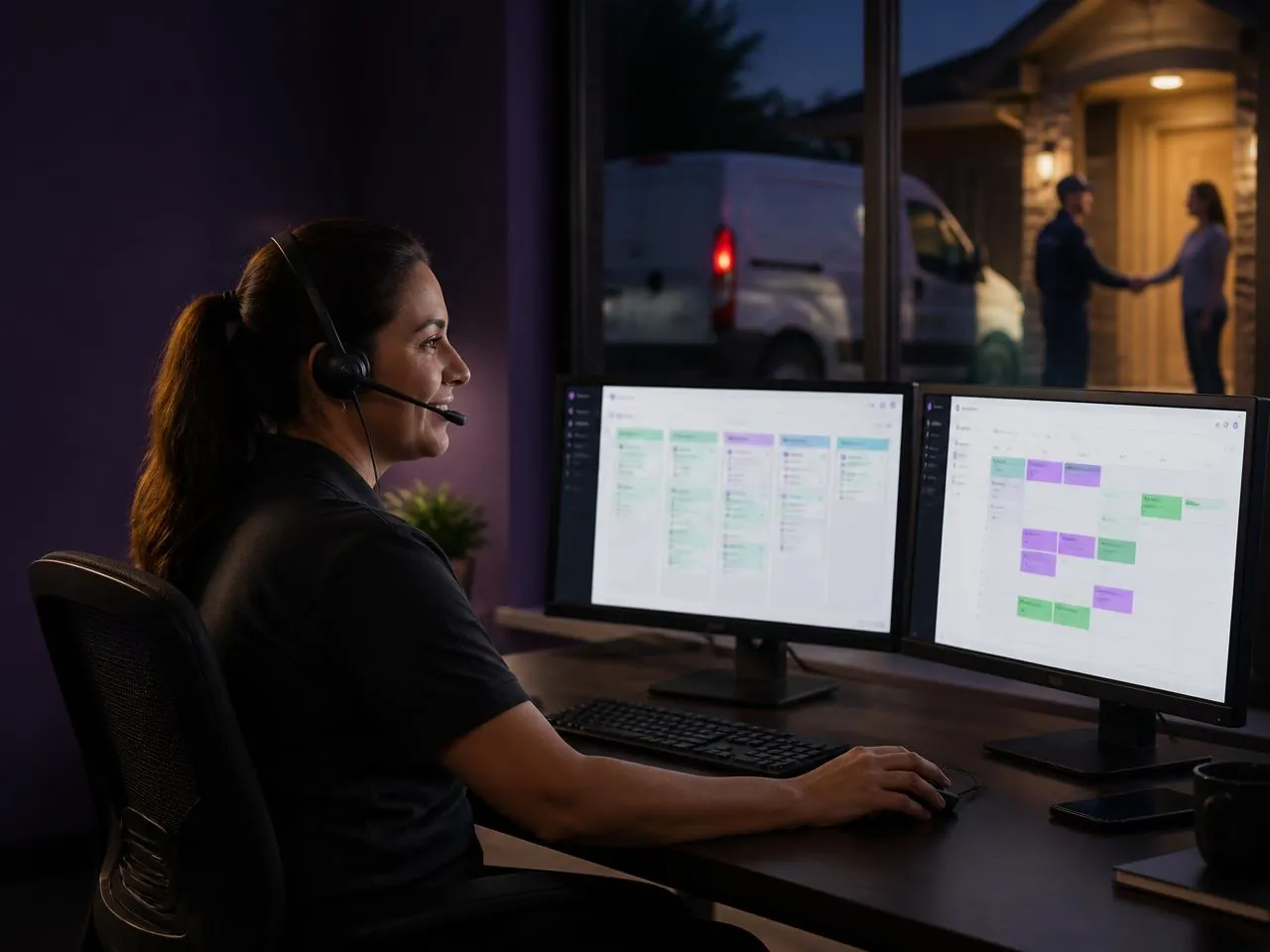 HVAC leads flowing from ads and calls into one CRM that responds, follows up and books jobs